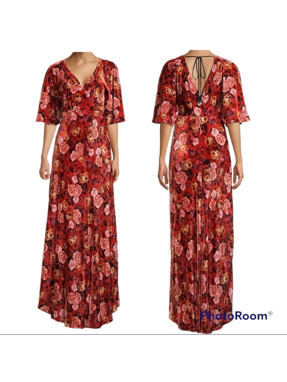 Johnny Was Jade Leland Alanis Silk Velvet Maxi Dress Red Witchy Women’s XL